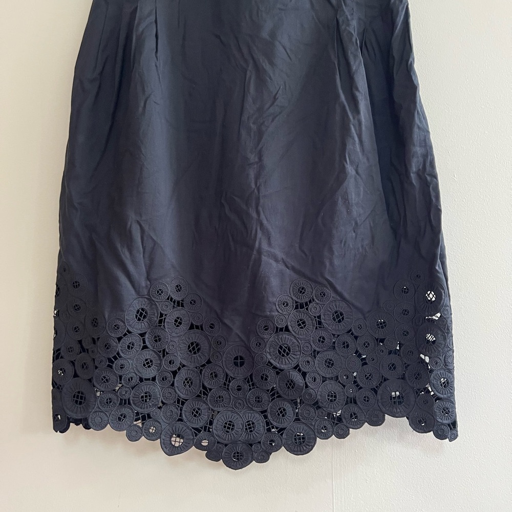 Catherine Malandrino Black Eyelet Plunging 100% Cotton Halter Top Sundress, 2 - Picture 2 of 11